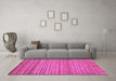 Machine Washable Abstract Pink Modern Rug in a Living Room, wshabs5451pnk