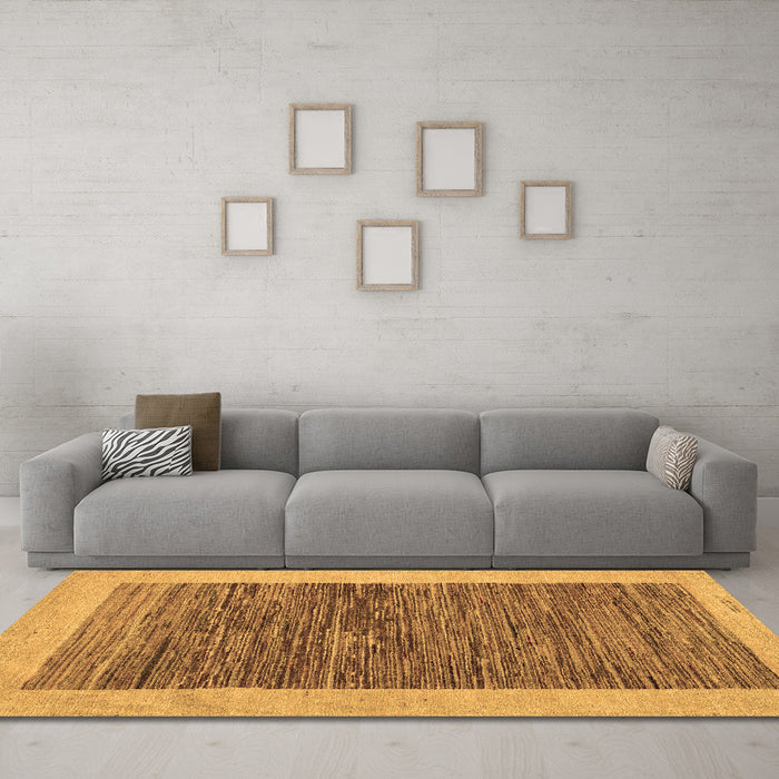 Machine Washable Abstract Brown Modern Rug in a Living Room,, wshabs5452brn