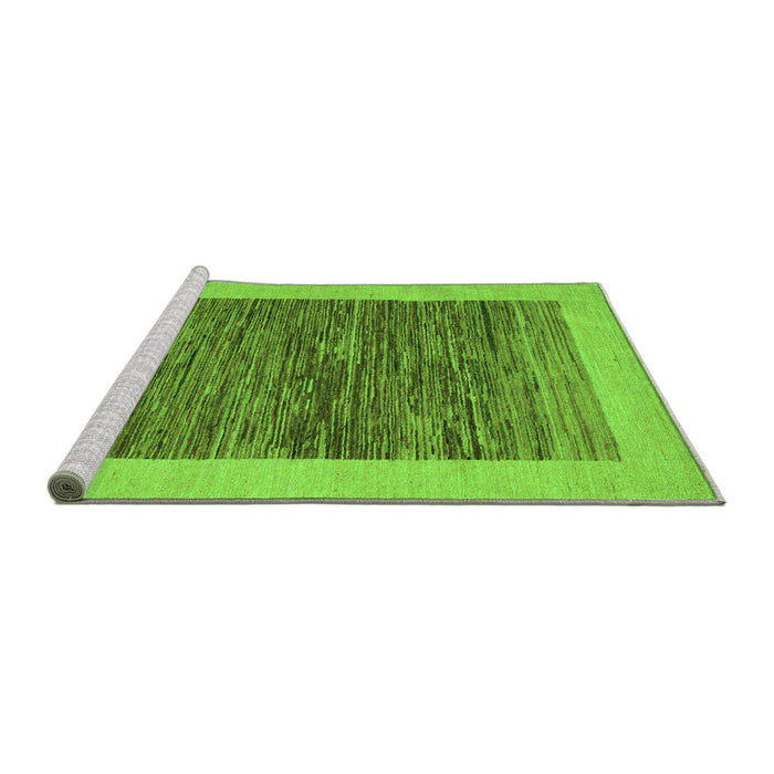 Sideview of Machine Washable Abstract Green Modern Area Rugs, wshabs5452grn