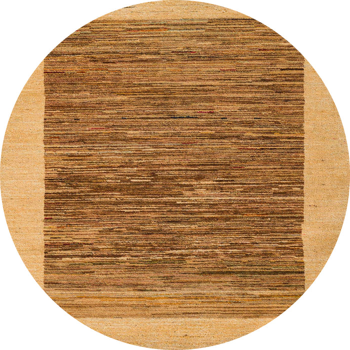 Round Machine Washable Abstract Orange Rug, wshabs5452