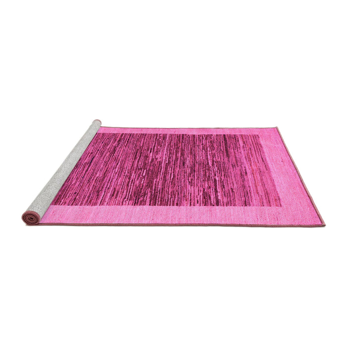 Sideview of Machine Washable Abstract Pink Modern Rug, wshabs5452pnk