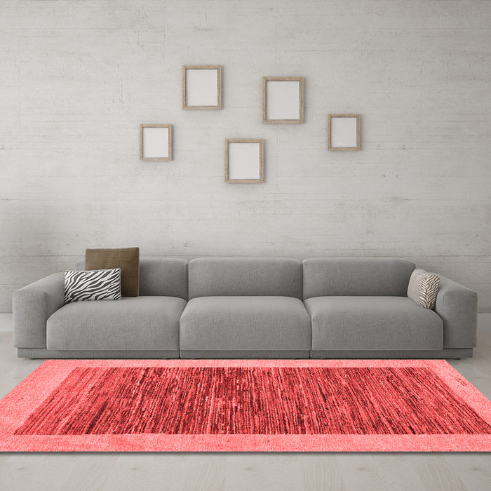Modern Red Washable Rugs