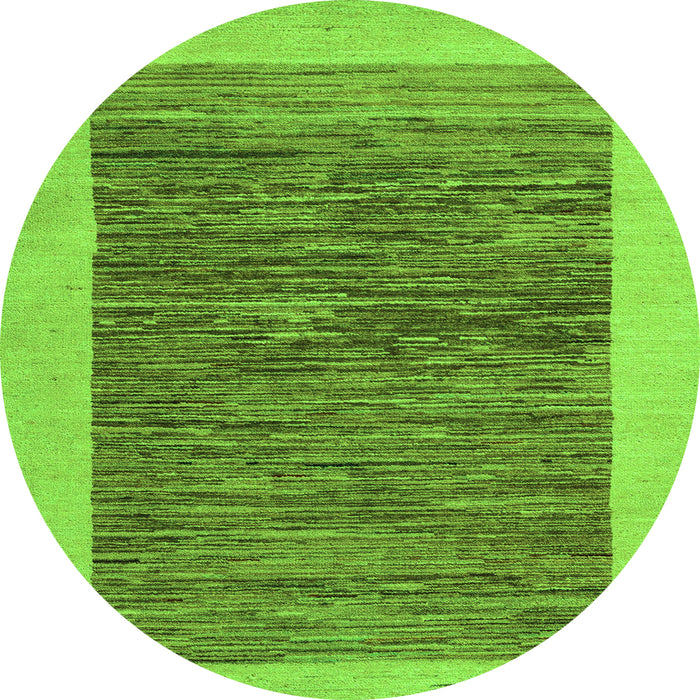 Round Machine Washable Abstract Green Modern Area Rugs, wshabs5452grn