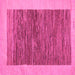 Square Machine Washable Abstract Pink Modern Rug, wshabs5452pnk