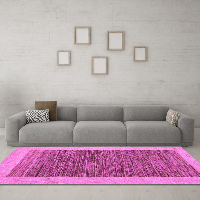 Machine Washable Abstract Purple Modern Area Rugs in a Living Room, wshabs5452pur