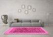 Machine Washable Abstract Pink Modern Rug in a Living Room, wshabs5452pnk