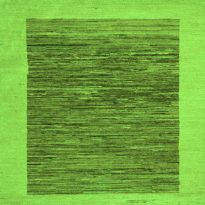 Square Machine Washable Abstract Green Modern Area Rugs, wshabs5452grn