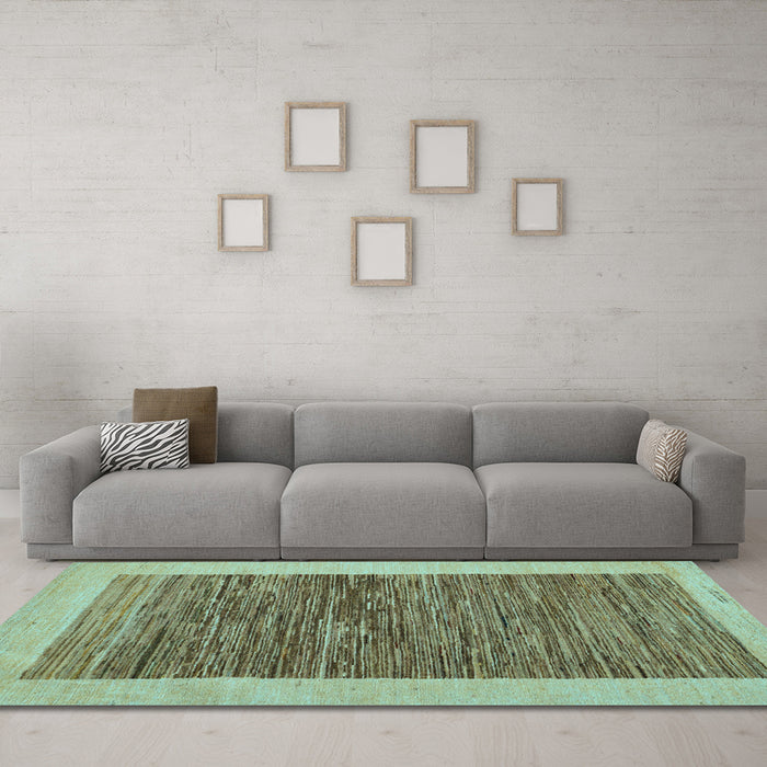 Machine Washable Abstract Light Blue Modern Rug in a Living Room, wshabs5452lblu