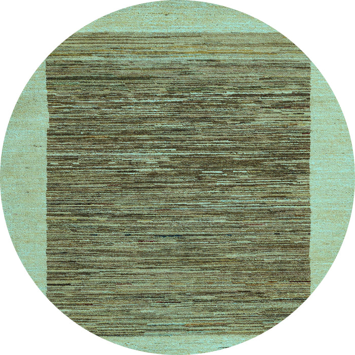 Round Machine Washable Abstract Light Blue Modern Rug, wshabs5452lblu