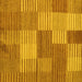 Square Checkered Yellow Modern Rug, abs5453yw