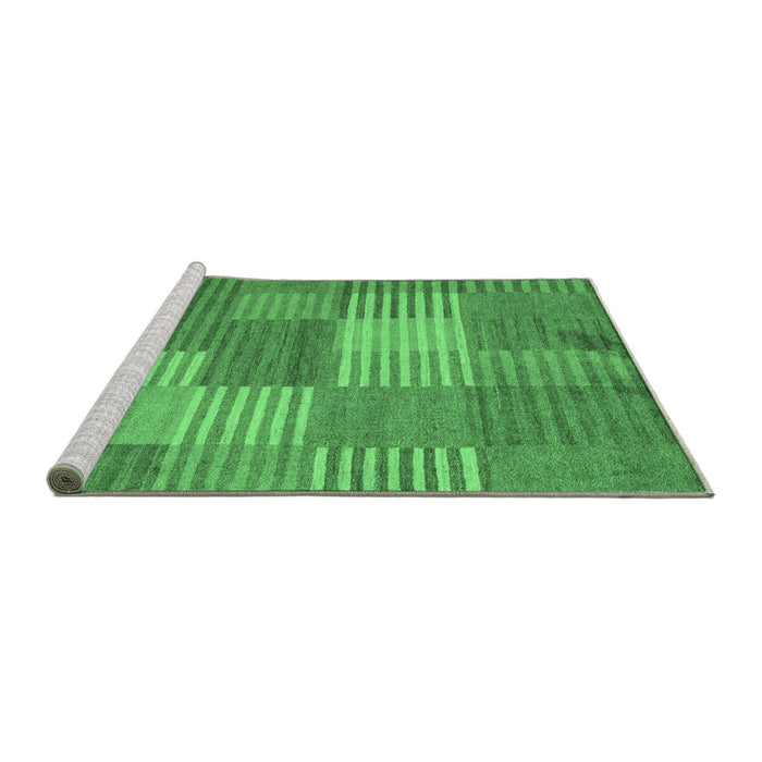 Sideview of Machine Washable Checkered Emerald Green Modern Area Rugs, wshabs5453emgrn