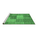 Sideview of Machine Washable Checkered Emerald Green Modern Area Rugs, wshabs5453emgrn