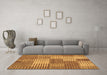 Machine Washable Checkered Brown Modern Rug in a Living Room,, wshabs5453brn
