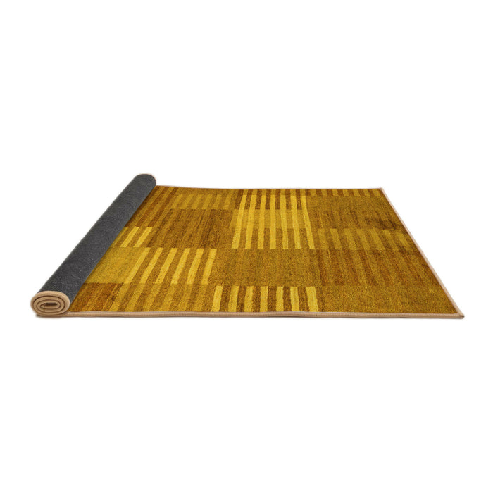 Sideview of Checkered Yellow Modern Rug, abs5453yw