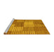 Sideview of Machine Washable Checkered Yellow Modern Rug, wshabs5453yw