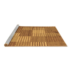 Sideview of Machine Washable Checkered Brown Modern Rug, wshabs5453brn