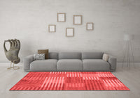 Machine Washable Checkered Red Modern Rug, wshabs5453red