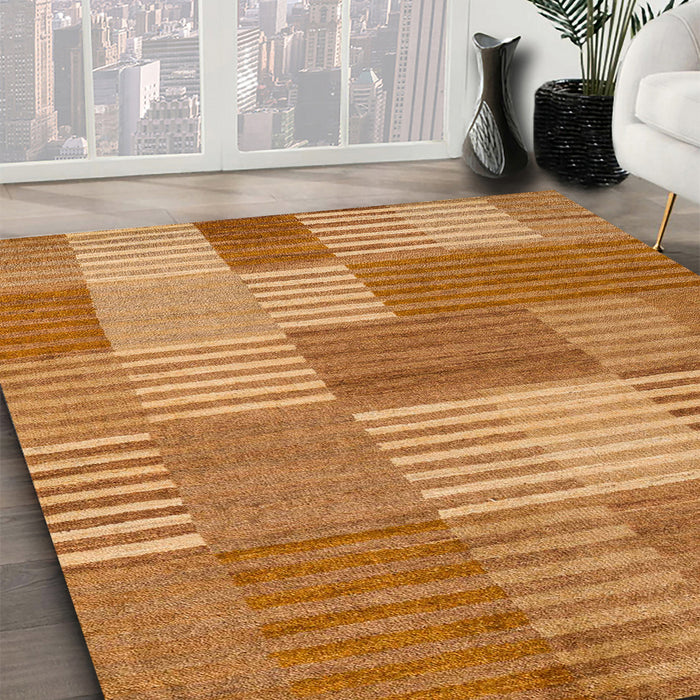 Abstract Sedona Brown Checkered Rug in Family Room, abs5453