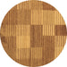 Round Checkered Brown Modern Rug, abs5453brn