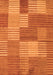 Machine Washable Checkered Orange Modern Area Rugs, wshabs5453org