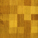 Square Machine Washable Checkered Yellow Modern Rug, wshabs5453yw