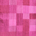 Square Machine Washable Checkered Pink Modern Rug, wshabs5453pnk