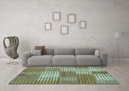 Machine Washable Checkered Light Blue Modern Rug in a Living Room, wshabs5453lblu