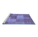 Sideview of Machine Washable Checkered Blue Modern Rug, wshabs5453blu