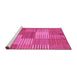 Sideview of Machine Washable Checkered Pink Modern Rug, wshabs5453pnk