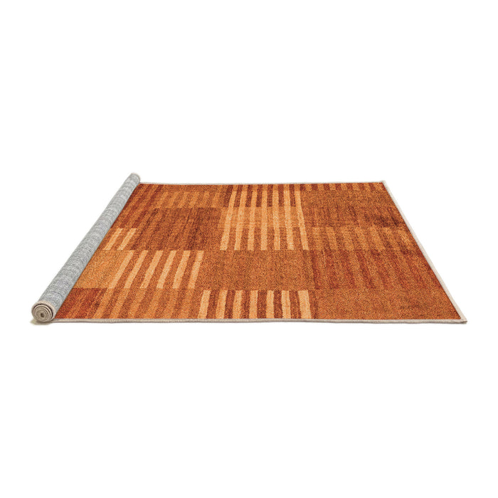 Sideview of Machine Washable Checkered Orange Modern Area Rugs, wshabs5453org