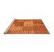 Sideview of Machine Washable Checkered Orange Modern Area Rugs, wshabs5453org