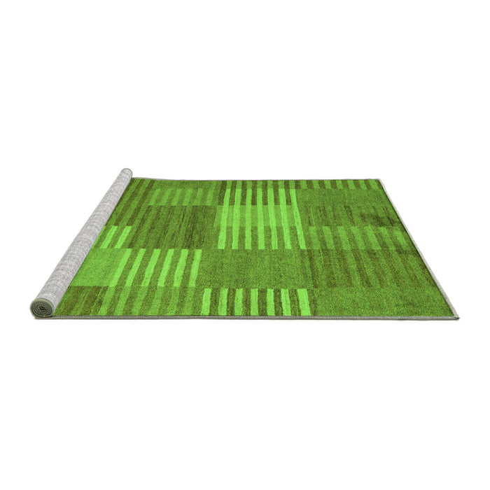 Sideview of Machine Washable Checkered Green Modern Area Rugs, wshabs5453grn