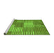 Sideview of Machine Washable Checkered Green Modern Area Rugs, wshabs5453grn