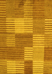 Checkered Yellow Modern Rug, abs5453yw