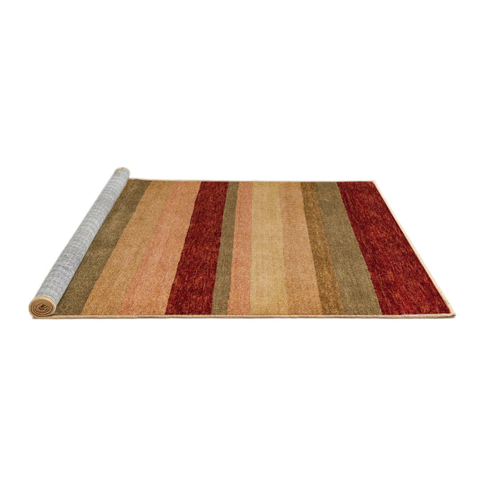 Sideview of Machine Washable Abstract Orange Rug, wshabs5454