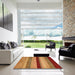 Square Abstract Orange Modern Rug in a Living Room, abs5454