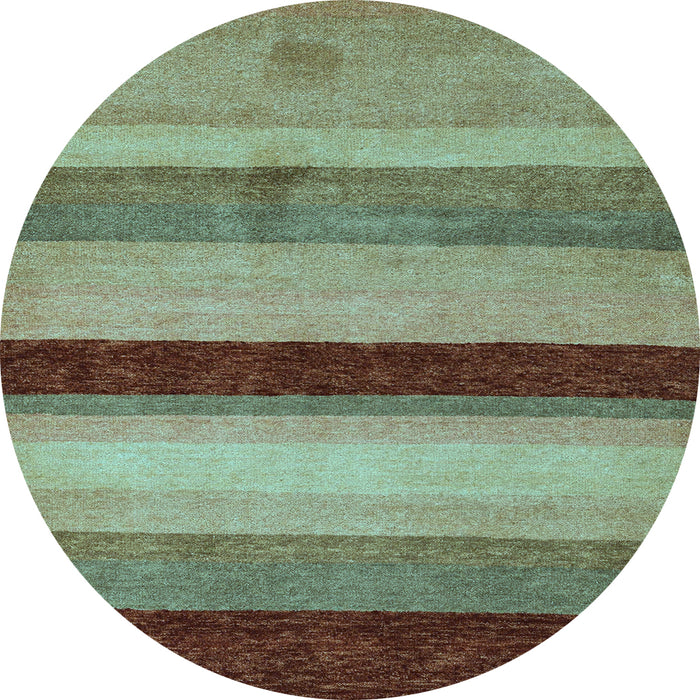 Round Abstract Light Blue Modern Rug, abs5454lblu