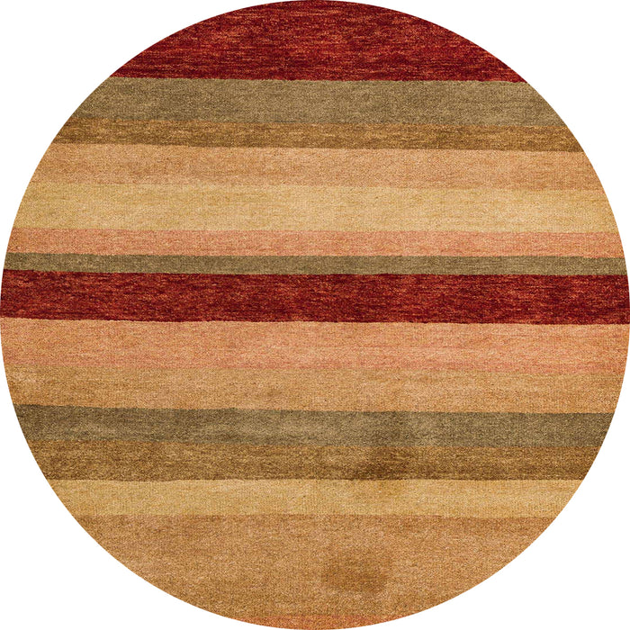 Round Machine Washable Abstract Orange Rug, wshabs5454