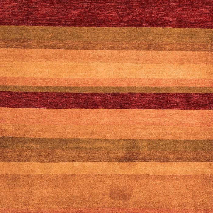 Square Machine Washable Abstract Orange Modern Area Rugs, wshabs5454org