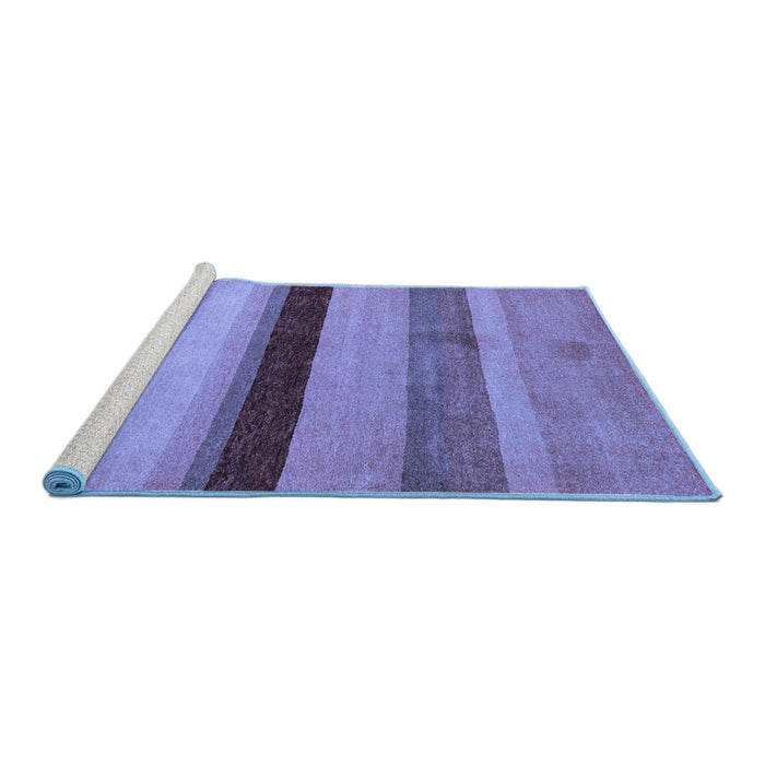 Sideview of Machine Washable Abstract Blue Modern Rug, wshabs5454blu