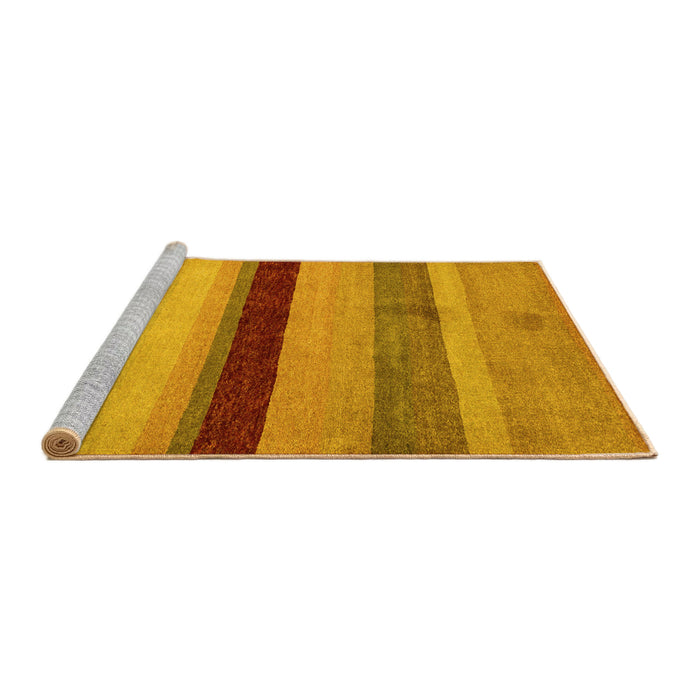Sideview of Machine Washable Abstract Yellow Modern Rug, wshabs5454yw
