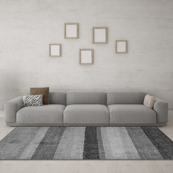 Machine Washable Abstract Gray Modern Rug in a Living Room,, wshabs5454gry