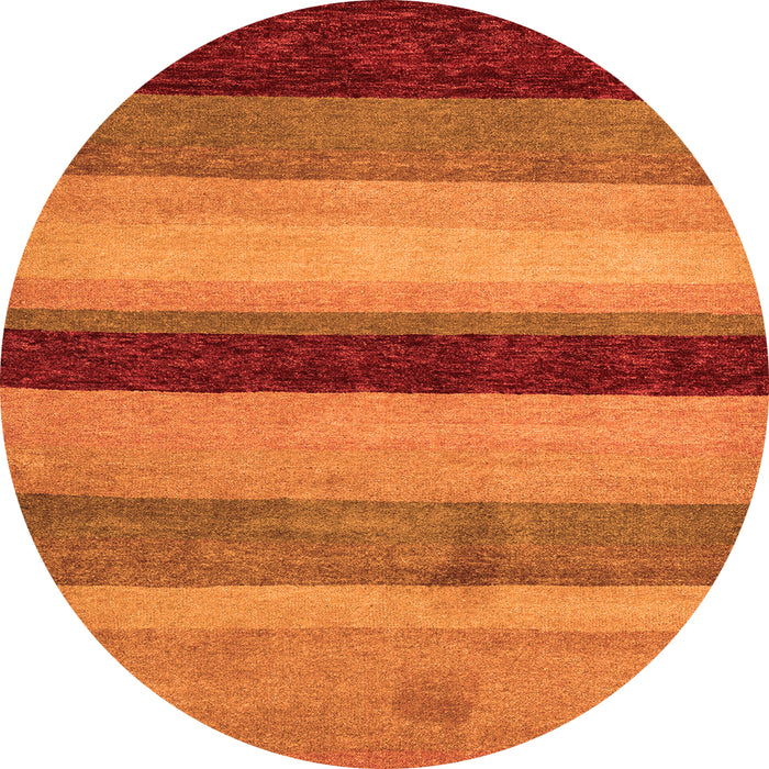 Round Abstract Orange Modern Rug, abs5454org