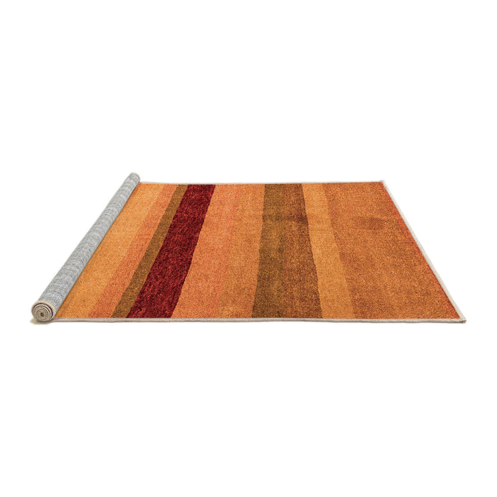 Sideview of Machine Washable Abstract Orange Modern Area Rugs, wshabs5454org