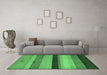 Machine Washable Abstract Emerald Green Modern Area Rugs in a Living Room,, wshabs5454emgrn