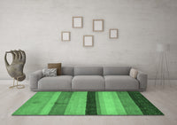 Machine Washable Abstract Emerald Green Modern Rug, wshabs5454emgrn