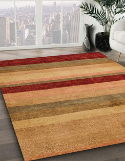 Machine Washable Abstract Orange Rug in a Family Room, wshabs5454