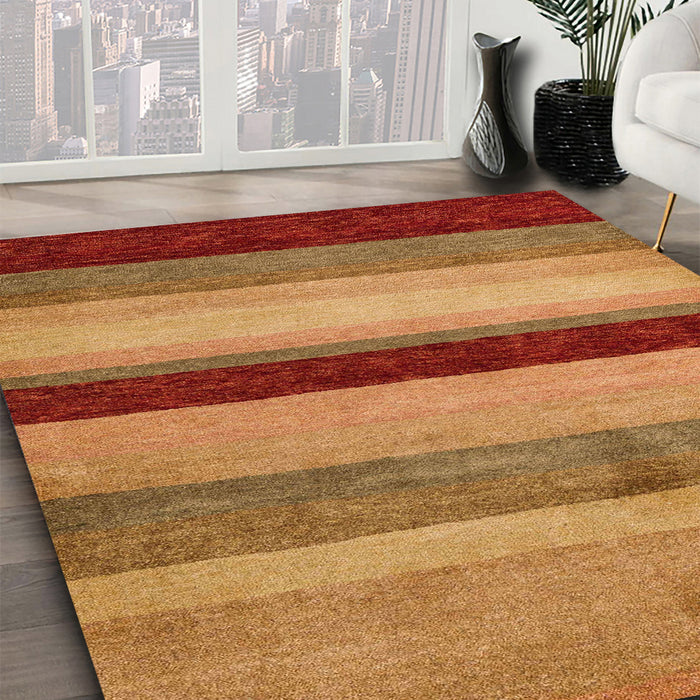 Abstract Orange Modern Rug in Family Room, abs5454