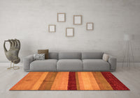 Machine Washable Abstract Orange Modern Rug, wshabs5454org