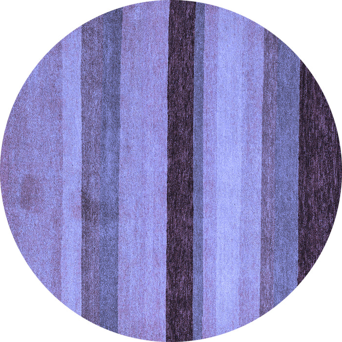 Round Abstract Blue Modern Rug, abs5454blu